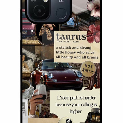 Taurus Zodiac Redmi 12C Glass Case