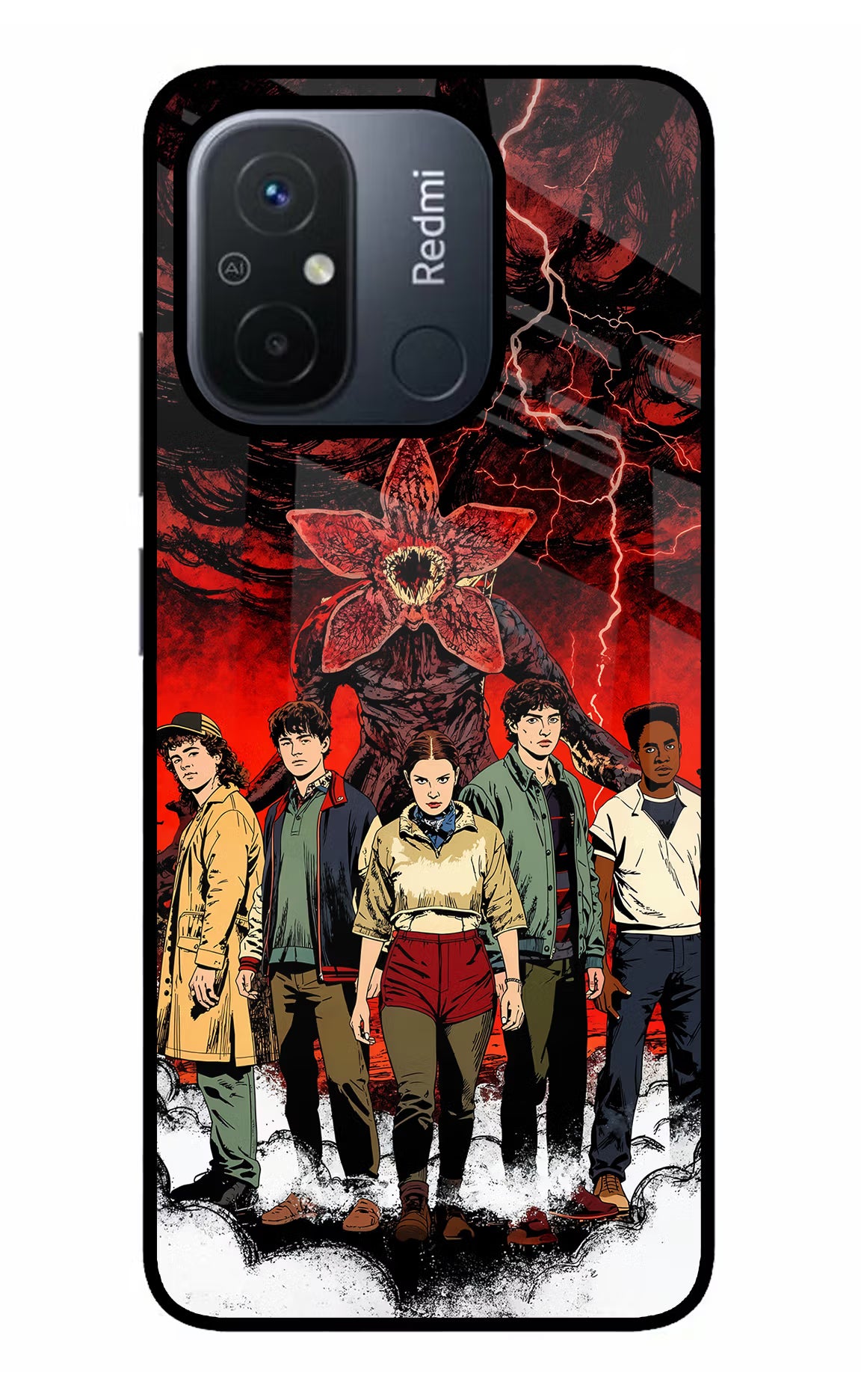 Ordinary Things Characters Redmi 12C Glass Case Back Cover by Casekaro