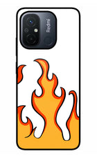 Fired Up – White Redmi 12C Glass Case