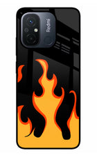 Fired Up – Black Redmi 12C Glass Case