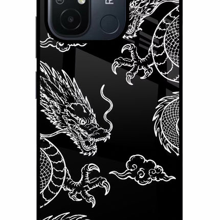 Twin Dragons Redmi 12C Glass Case