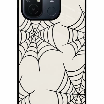 Spider Web Redmi 12C Glass Case