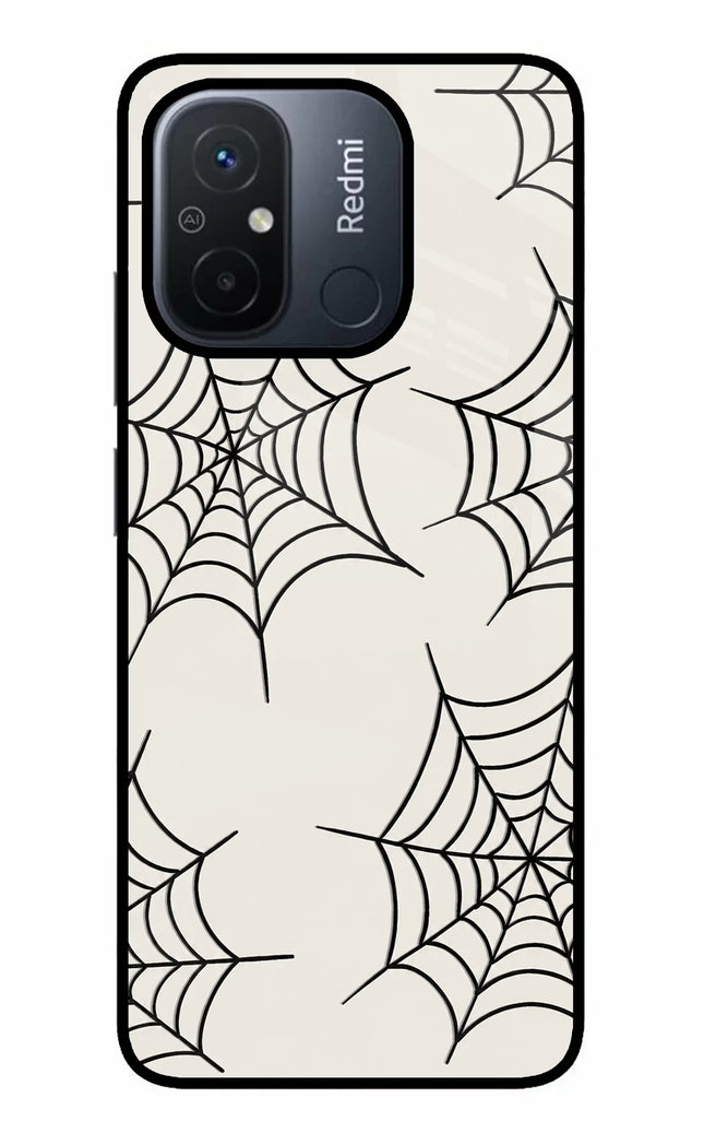 Spider Web Redmi 12C Glass Case
