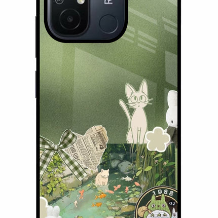 Aesthetic anime Redmi 12C Glass Case