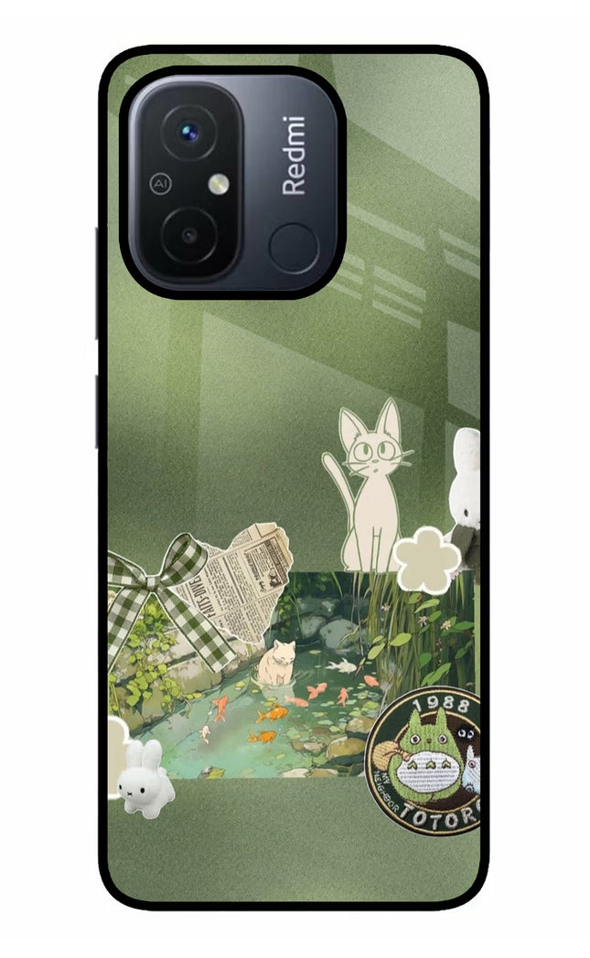 Aesthetic anime Redmi 12C Glass Case