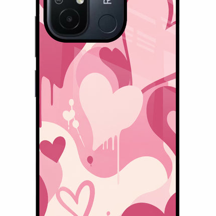 Hearty case Redmi 12C Glass Case