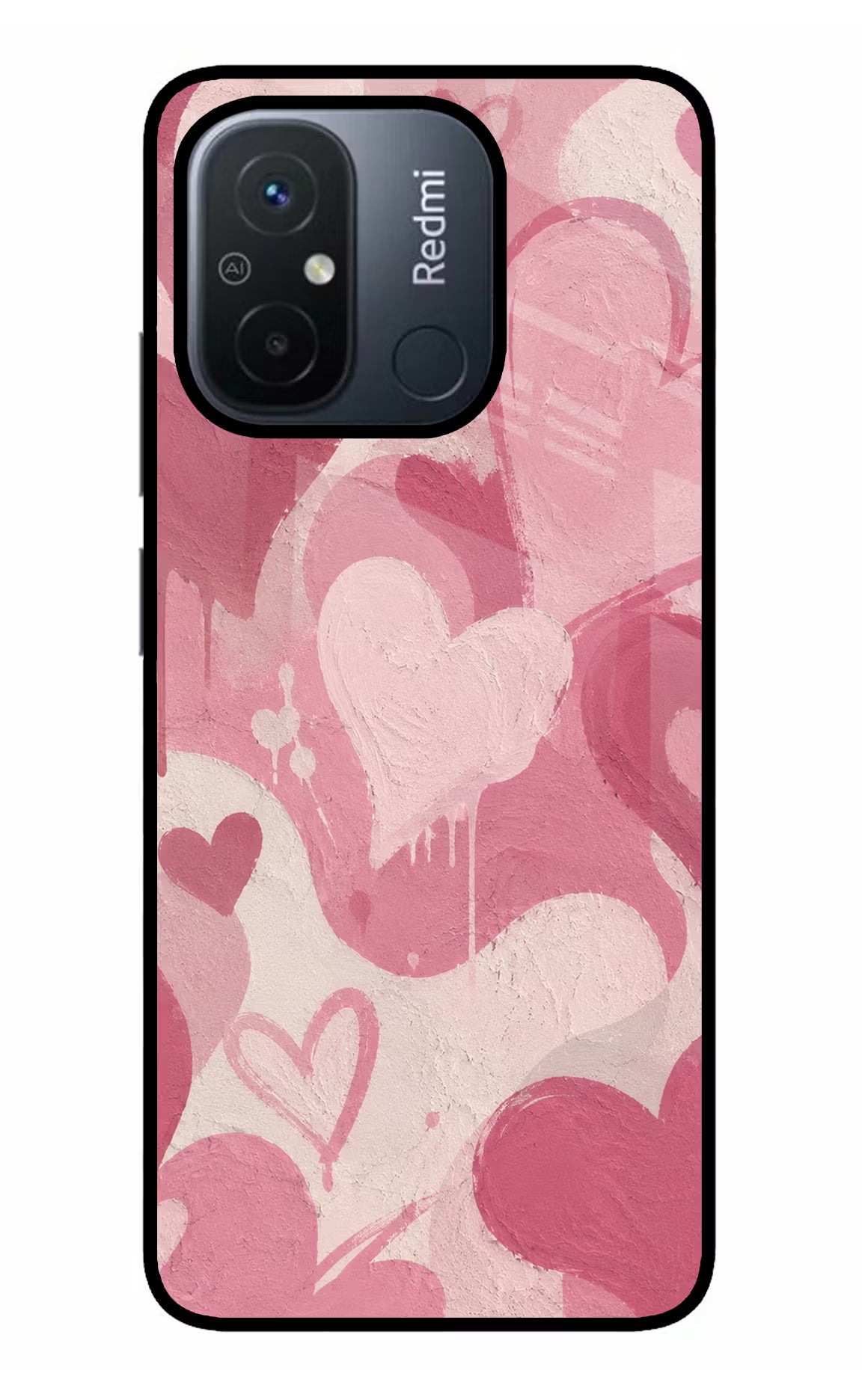 Hearty case Redmi 12C Glass Case