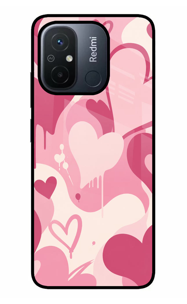 Hearty case Redmi 12C Glass Case