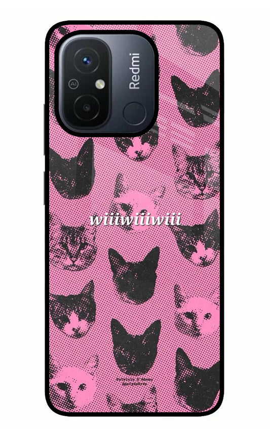 Pink Cats Redmi 12C Glass Case