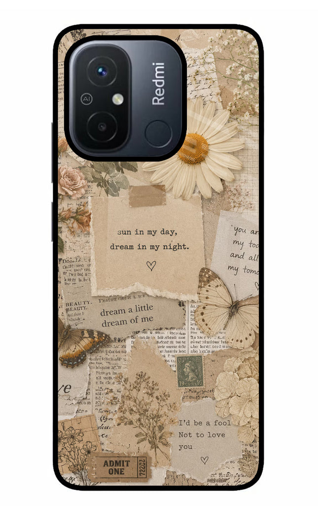 Vintage case Redmi 12C Glass Case