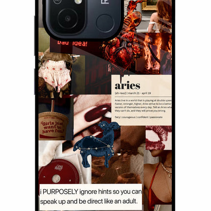 Zodiac Aries Redmi 12C Glass Case
