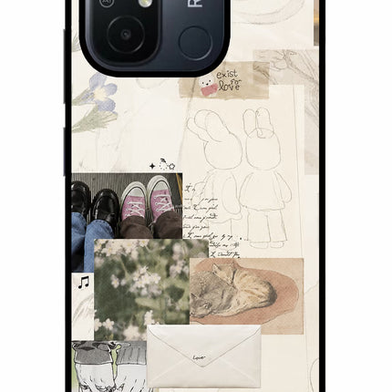 Soft Aesthetic Redmi 12C Glass Case