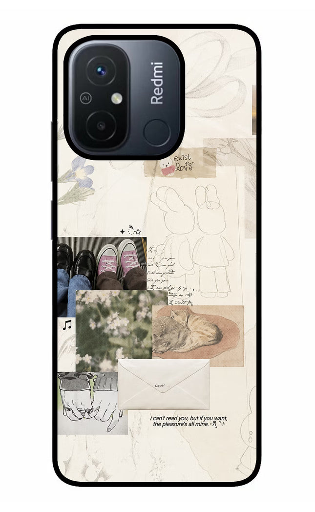 Soft Aesthetic Redmi 12C Glass Case