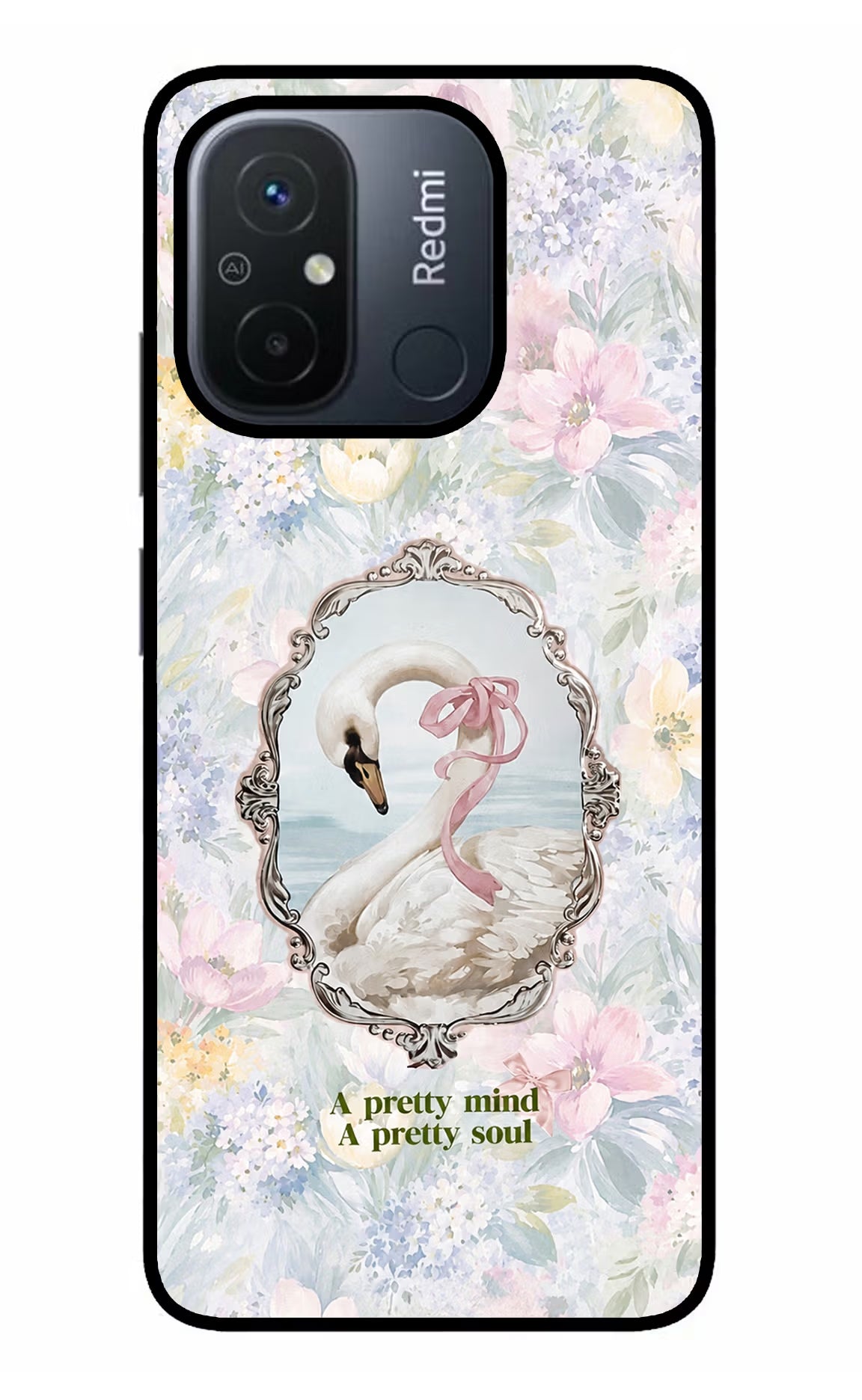 Pretty Mind Pretty Soul Redmi 12C Glass Case
