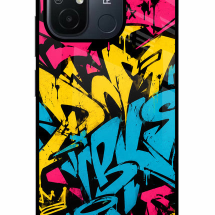 Graffiti Vibe Redmi 12C Glass Case