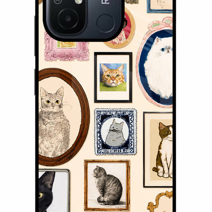 Mirror Cats Redmi 12C Glass Case