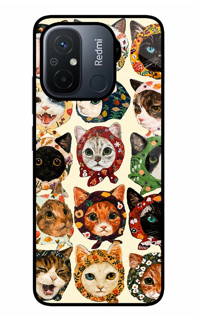 Cool Cat Redmi 12C Glass Case