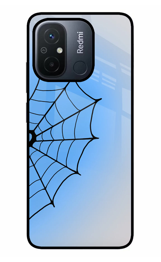 Blue Web Redmi 12C Glass Case