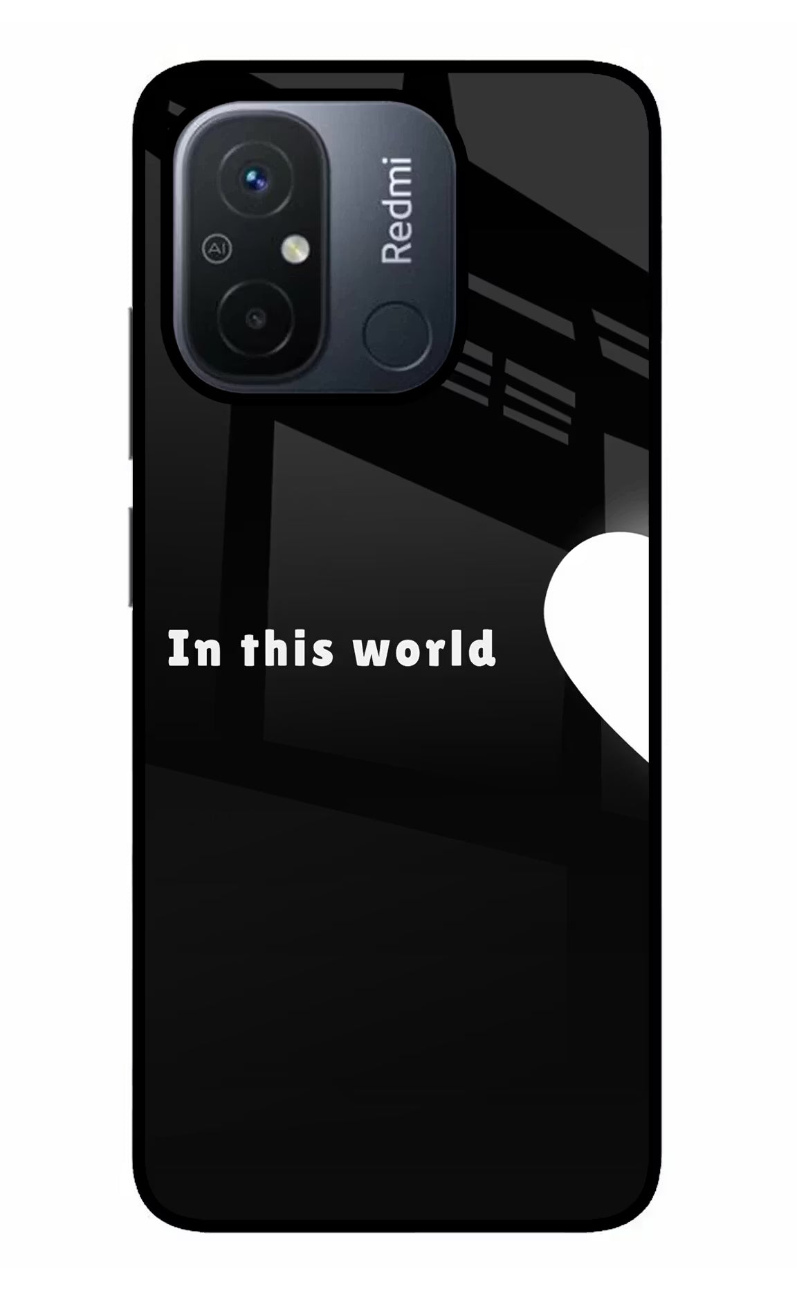 This World Redmi 12C Glass Case Back Cover by Casekaro