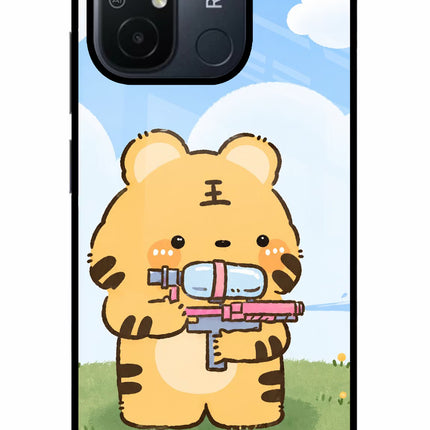 Tiger Treat Redmi 12C Glass Case