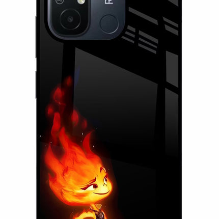 Ember Flame Redmi 12C Glass Case