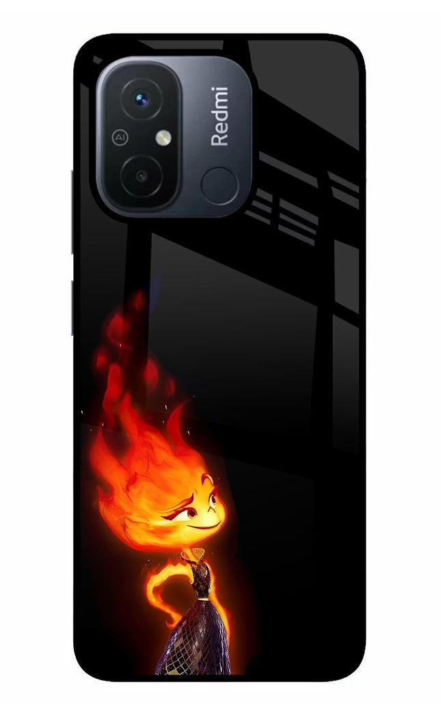 Ember Flame Redmi 12C Glass Case