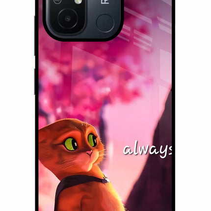 Always Cat Redmi 12C Glass Case
