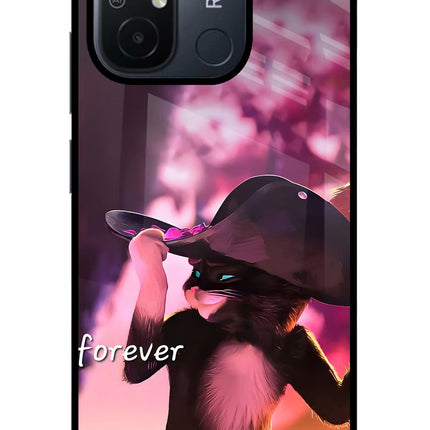 Forever Cat Redmi 12C Glass Case