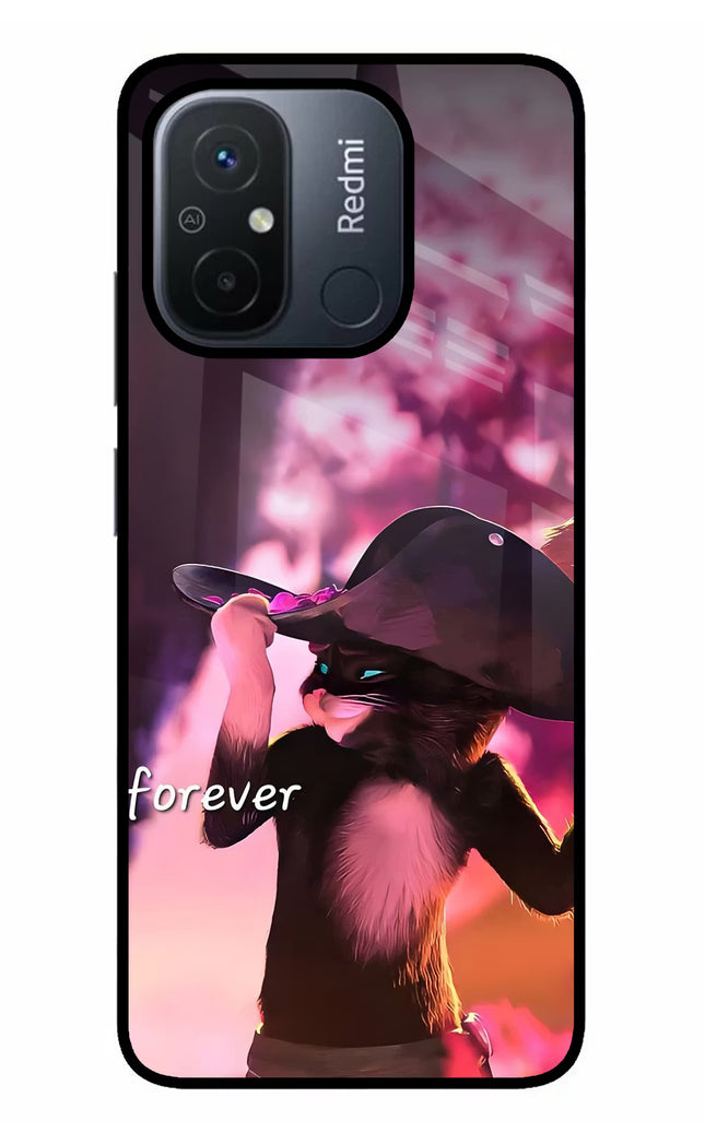 Forever Cat Redmi 12C Glass Case