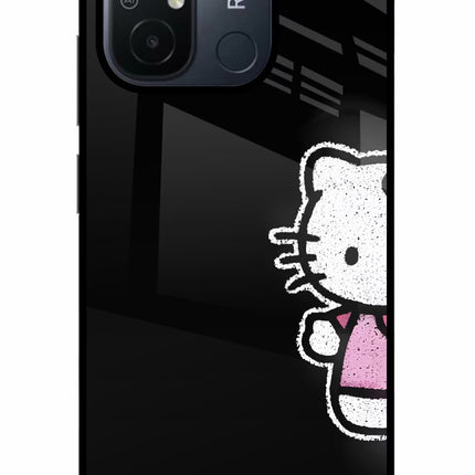 Kitty Charm Redmi 12C Glass Case