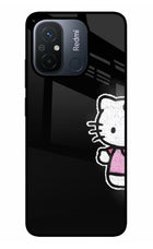 Kitty Charm Redmi 12C Glass Case