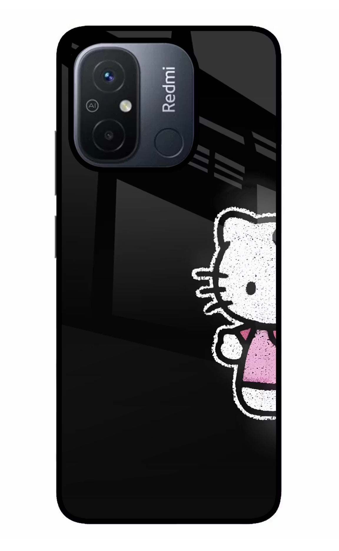 Kitty Charm Redmi 12C Glass Case