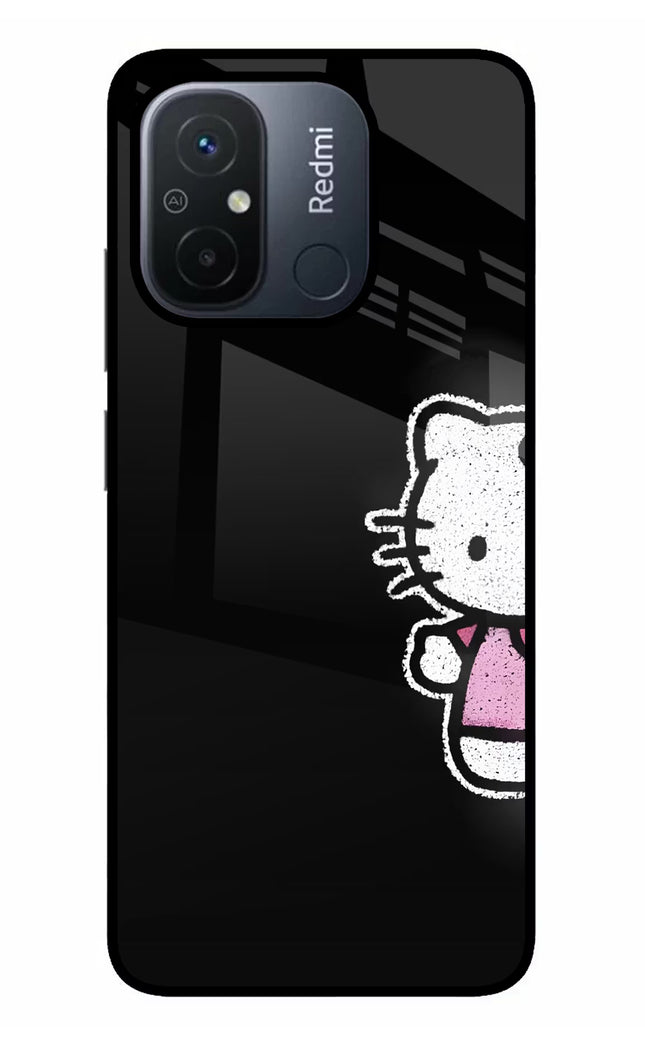 Kitty Charm Redmi 12C Glass Case