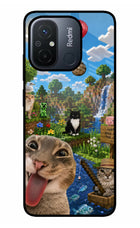 Minecraft Cat Chaos Redmi 12C Glass Case