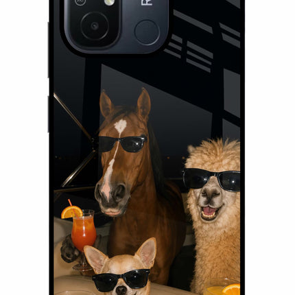 Party Squad Redmi 12C Glass Case