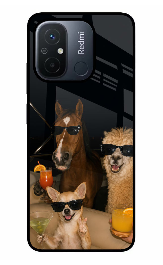 Party Squad Redmi 12C Glass Case