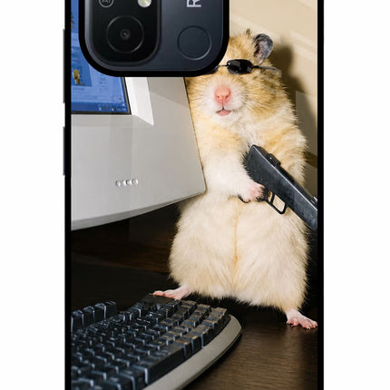 Hacker Hamster Redmi 12C Glass Case