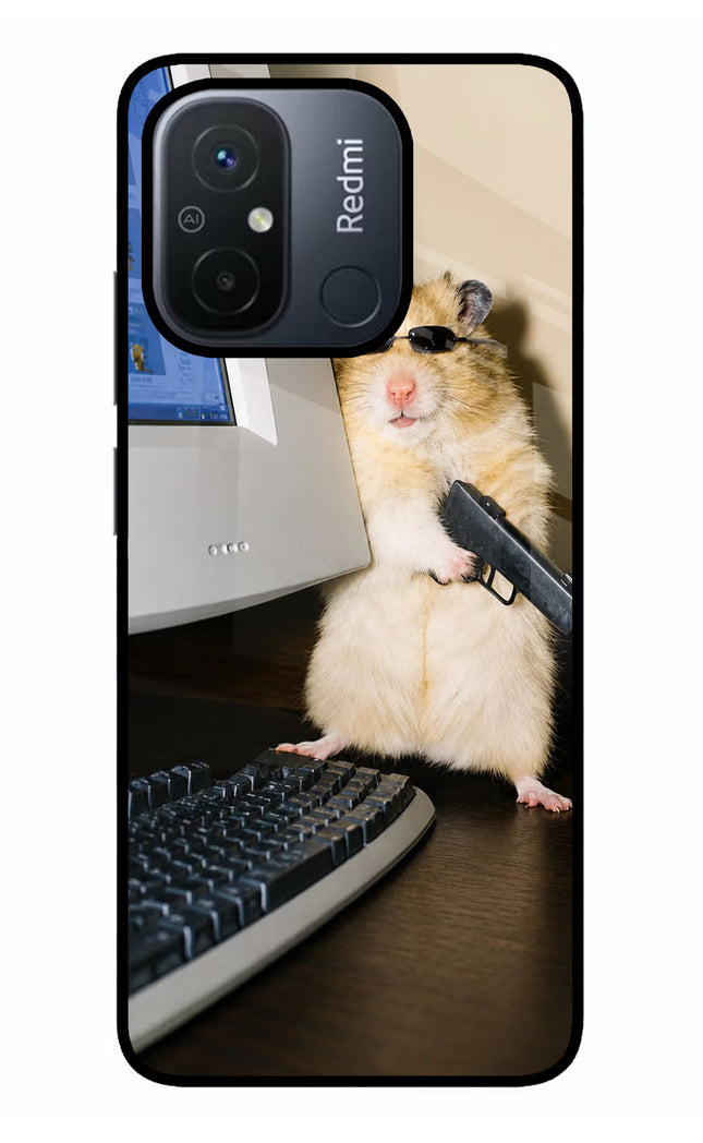 Hacker Hamster Redmi 12C Glass Case