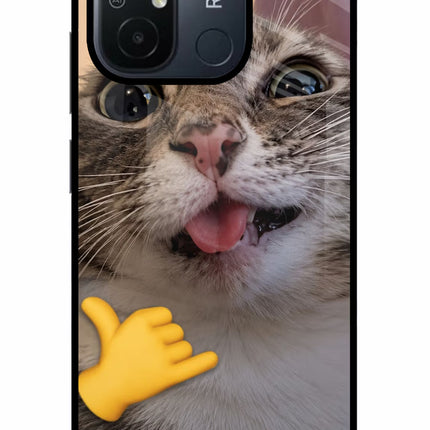 Silly Cat Call Redmi 12C Glass Case