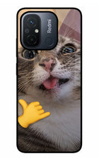 Silly Cat Call Redmi 12C Glass Case