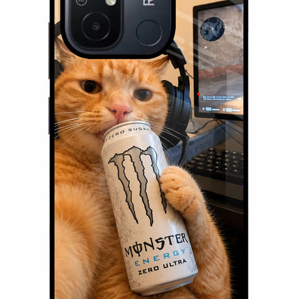 Gamer Cat Energy Redmi 12C Glass Case
