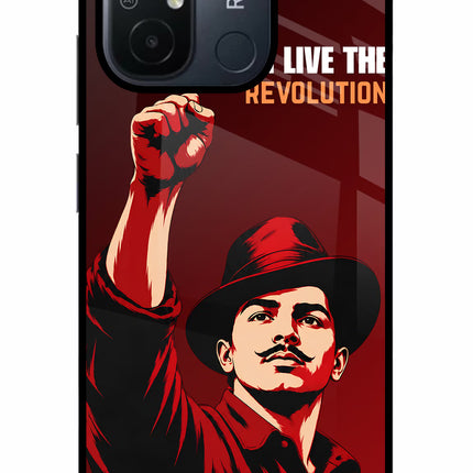 Bhagat Singh Revolution Redmi 12C Glass Case