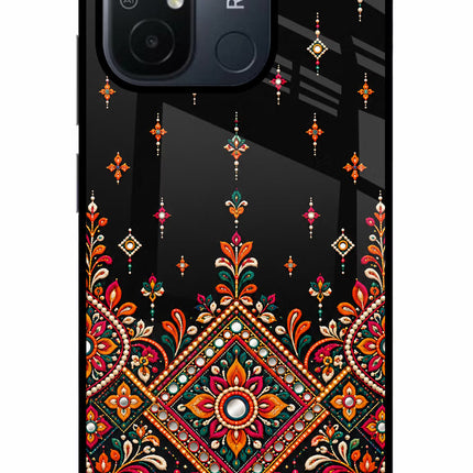 Noir Mehfil Redmi 12C Glass Case