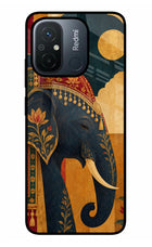 Royal Elephant Redmi 12C Glass Case