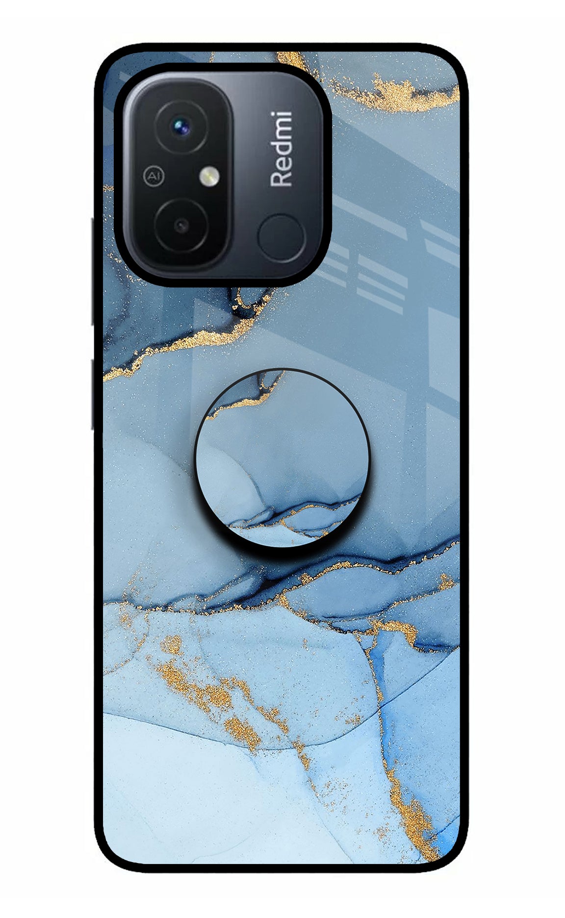 Blue Marble Redmi 12C Glass Case