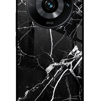 Black Marble Pattern Realme 11 Pro/Pro+ 5G Glass Case Back Cover by Casekaro