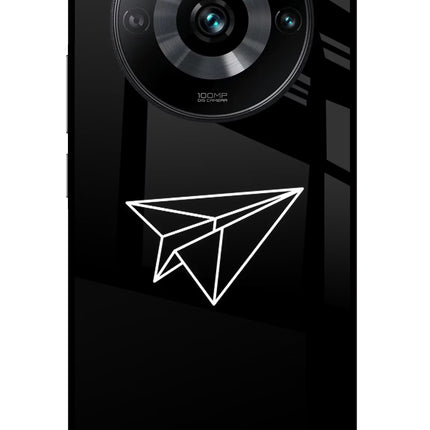 Paper Plane White Realme 11 Pro/Pro+ 5G Glass Case Back Cover by Casekaro
