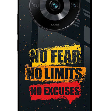 No Fear No Limits No Excuse Realme 11 Pro/Pro+ 5G Glass Case Back Cover by Casekaro