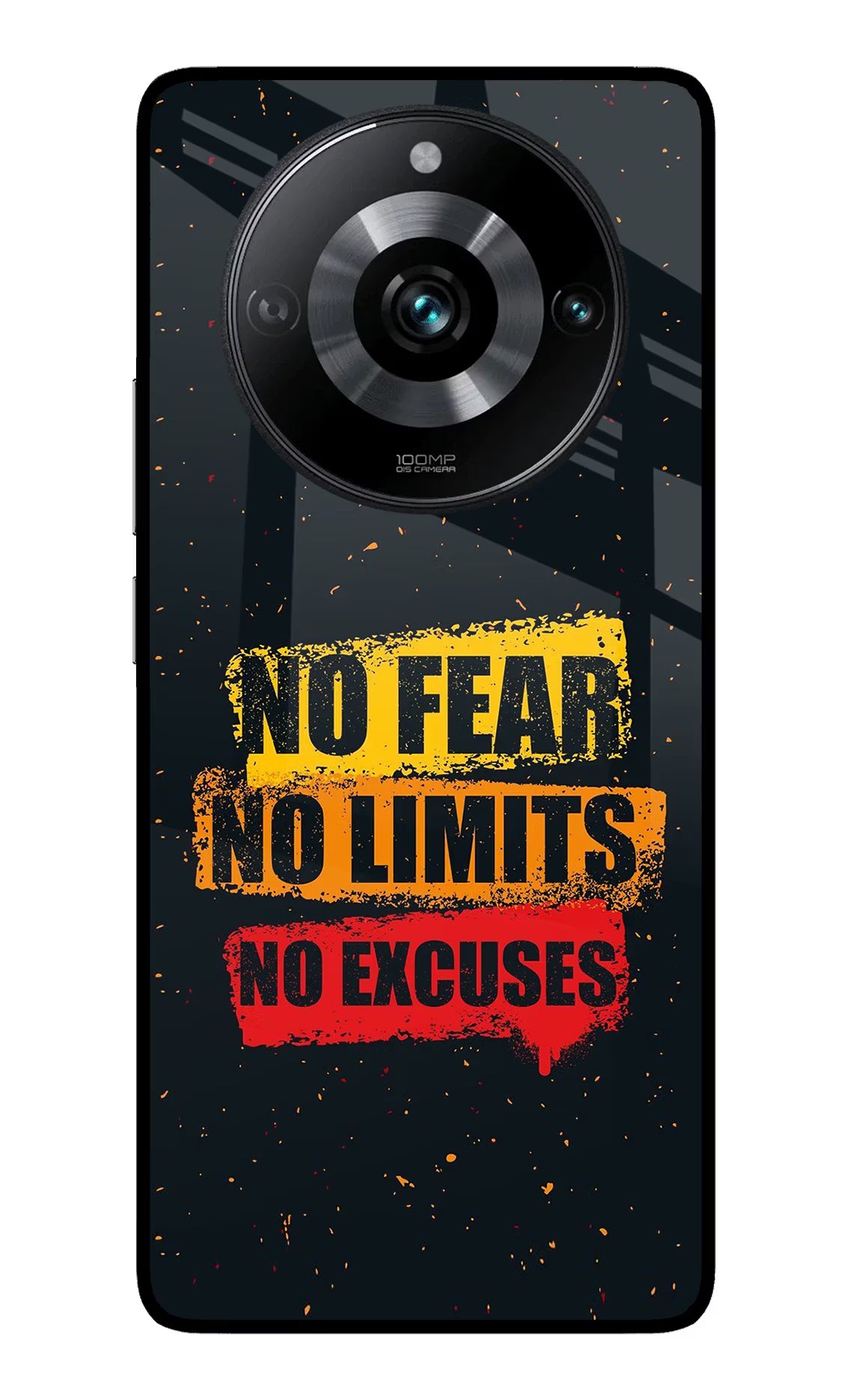 No Fear No Limits No Excuse Realme 11 Pro/Pro+ 5G Glass Case Back Cover by Casekaro
