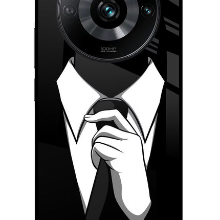 Black Tie Realme 11 Pro/Pro+ 5G Glass Case Back Cover by Casekaro